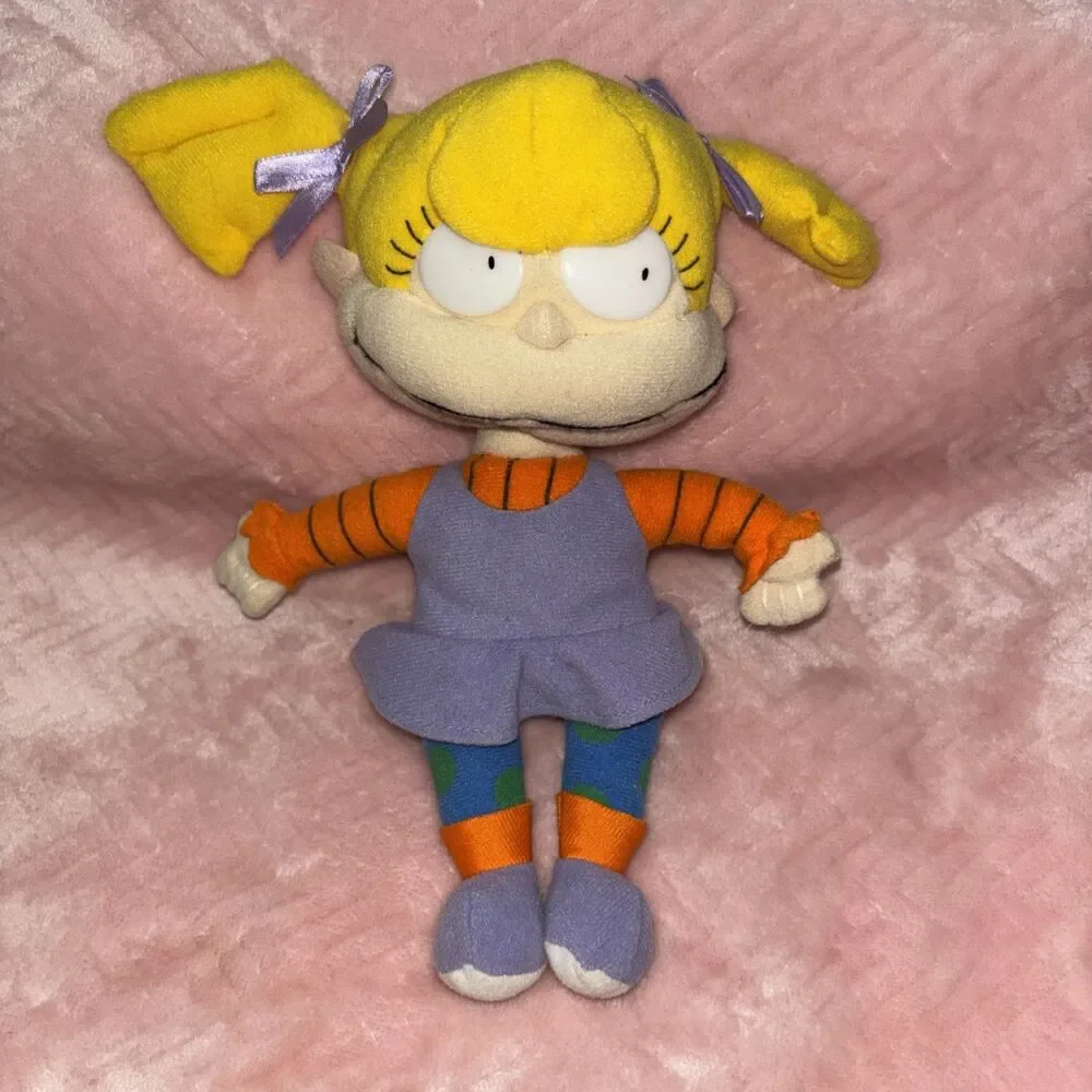 Vintage Rugrats  Angelica Pickles 9’ Plush 2000 Nanco Viacom Nickelodeon